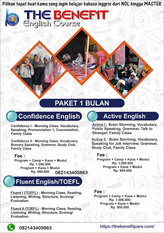 Brosur Kampung Inggris Pare | The Benefit English Course
