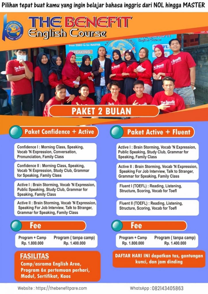 Pendaftaran Kampung Inggris Pare 2021 The Benefit